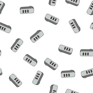 Pattern digital usb hub cartoon vector Illustrazione stock