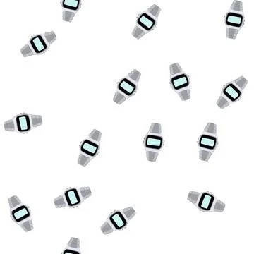 Pattern digital watch wrist cartoon vector Stock Illustration