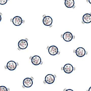 Pattern digital water meter cartoon vector Stock Illustration