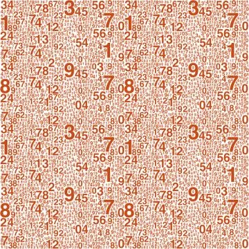 A pattern of digits. Digits of different sizes Illustrazione stock