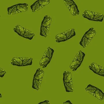 Pattern dinner dolma sketch hand drawn Stock Illustration
