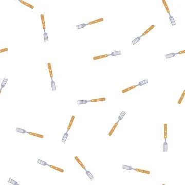 Pattern dinner fork cartoon vector Stock Illustration