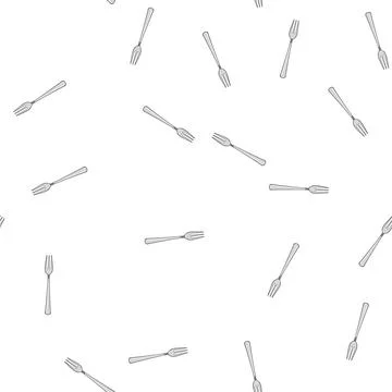 Pattern dinner fork cartoon vector Stock Illustration