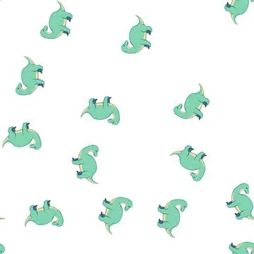 Pattern dino dinosaur character cartoon vector Stock Illustration