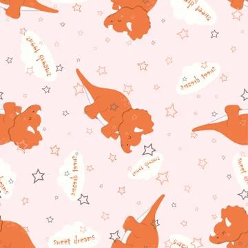 Pattern dinosaur sleep Stock Illustration