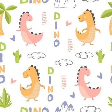 Pattern dinosaurs Illustrazione stock