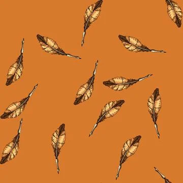 Pattern dip quill pen sketch hand drawn Illustrazione stock