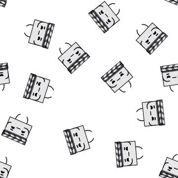 Pattern director clapper board character cartoon vector Stock Illustration