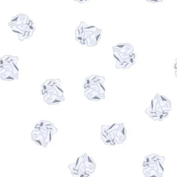 Pattern discard crumpled paper balls cartoon vector Illustrazione stock