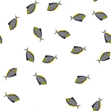 Pattern discus exotic fish cartoon vector Stock Illustration