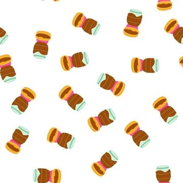 Pattern dispenser automatic pet feeder cartoon vector Stock Illustration