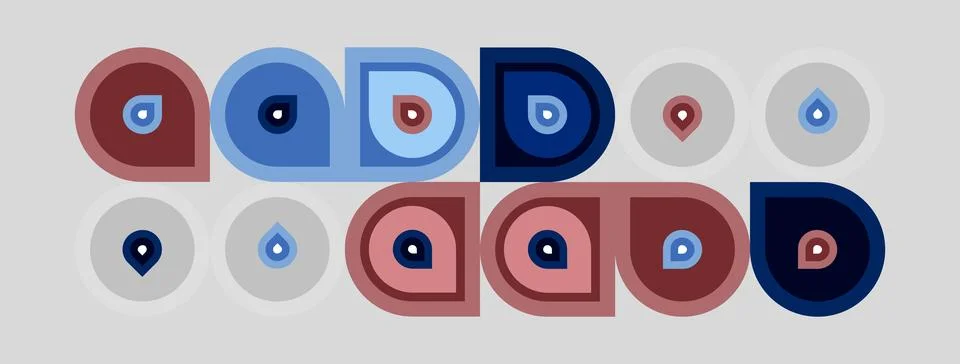 Pattern displays numerous circular motifs resembling eyes. Colors include b.. Stock Illustration