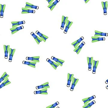 Pattern dive flippers cartoon vector イラスト素材