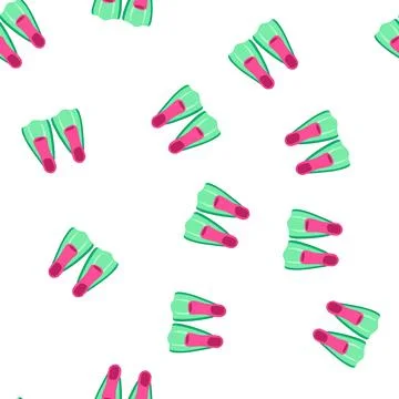 Pattern dive flippers cartoon vector イラスト素材