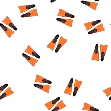 Pattern diver flippers cartoon vector イラスト素材