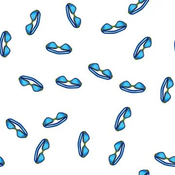 Pattern diving pool goggles cartoon vector Stock Illustration
