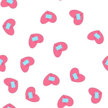 Pattern divorce heart broken cartoon vector 스톡 일러스트