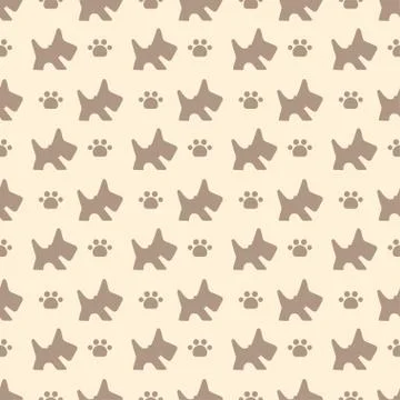 Pattern with dog and paws Stock Illustration