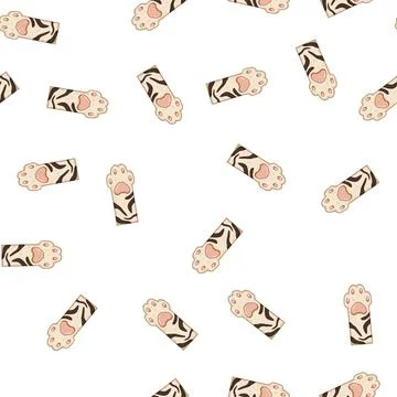 Pattern dog cat paw cartoon vector Stock Illustration