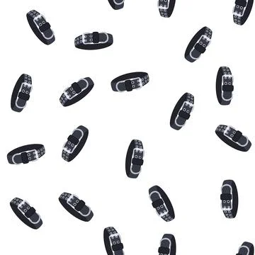Pattern dog collar accessory with buckle and metal eyelets Ilustração Stock