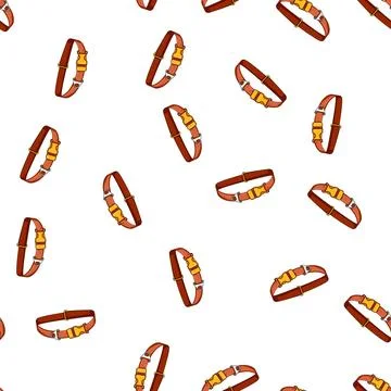 Pattern Dog collar with buckle and d ring on white background Stock Illustration