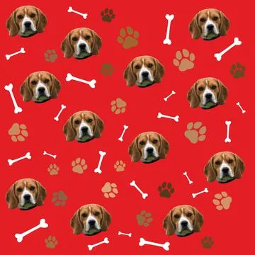 Pattern with dogs bones step Stock Illustration