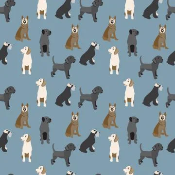 Pattern with dogs Colorful vector background Illustrazione stock
