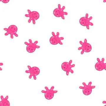 Pattern doll stuffed animal toy cartoon vector イラスト素材