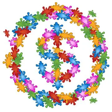 Pattern dollar of flowers Stock Illustration