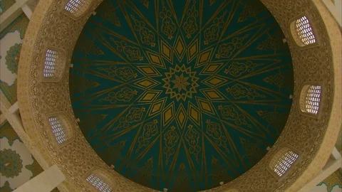 Pattern Dome Ceiling of mosque Stock Footage 88336712