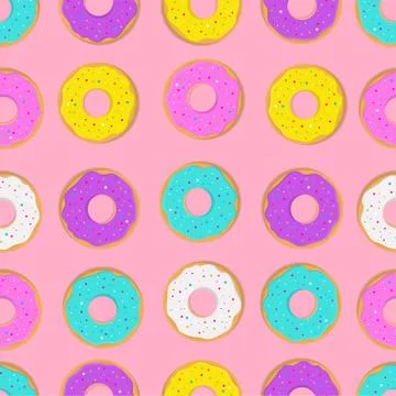 Pattern with donut cakes Stock Illustration