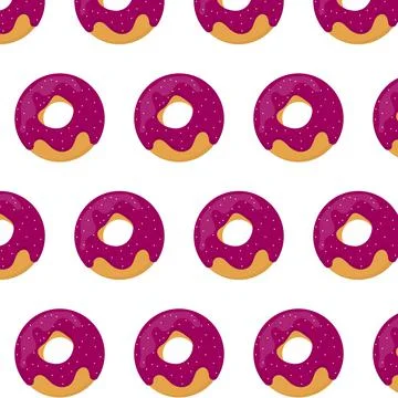 Pattern with a donut in glaze. Stock Illustration