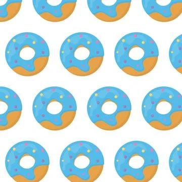 Pattern with donut in glaze Stock Illustration