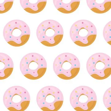 Pattern with donut in glaze Stock Illustration