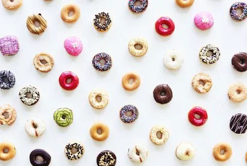Pattern of Donuts Stock Photos