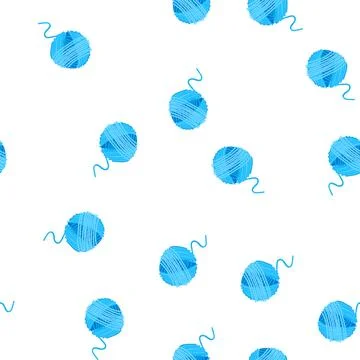 Pattern doodle ball yarn cartoon vector Stockillustratie