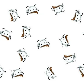 Pattern doodle coffee mug character cartoon vector Stock Illustration
