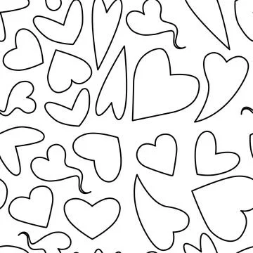A pattern of doodle hearts. The symbol of St. Valentine is the day. Stock Illustration