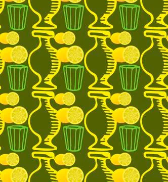 Pattern Doodle lemon Stock Illustration