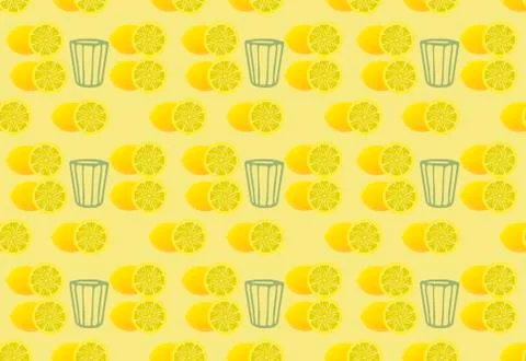 Pattern Doodle lemon juice Stock Illustration