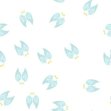 Pattern doodle wing angel cartoon vector 库存插图
