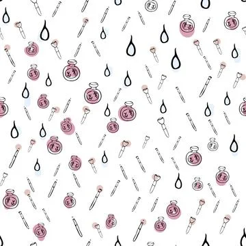 Pattern of doodles on cosmetics cream,eye shadow Stock Illustration
