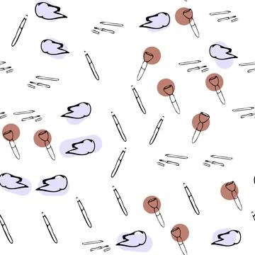 Pattern of doodles on cosmetics cream,eye shadow Stock Illustration