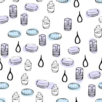 Pattern of doodles on cosmetics cream,eye shadow Stock Illustration