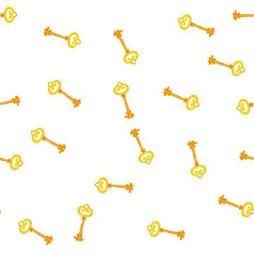 Pattern door golden key cartoon vector Stock Illustration