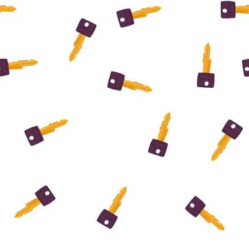 Pattern door key cartoon vector Stock Illustration