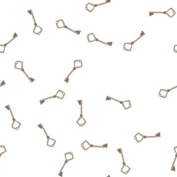 Pattern door key vintage cartoon vector Stock Illustration
