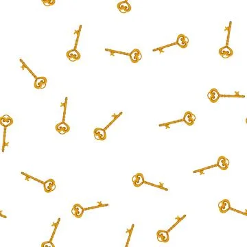 Pattern door key vintage cartoon vector Stock Illustration