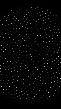 Pattern of dots forming waves on a black background Illustrazione stock