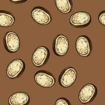 Pattern dough pizza sketch hand drawn Stock Illustration